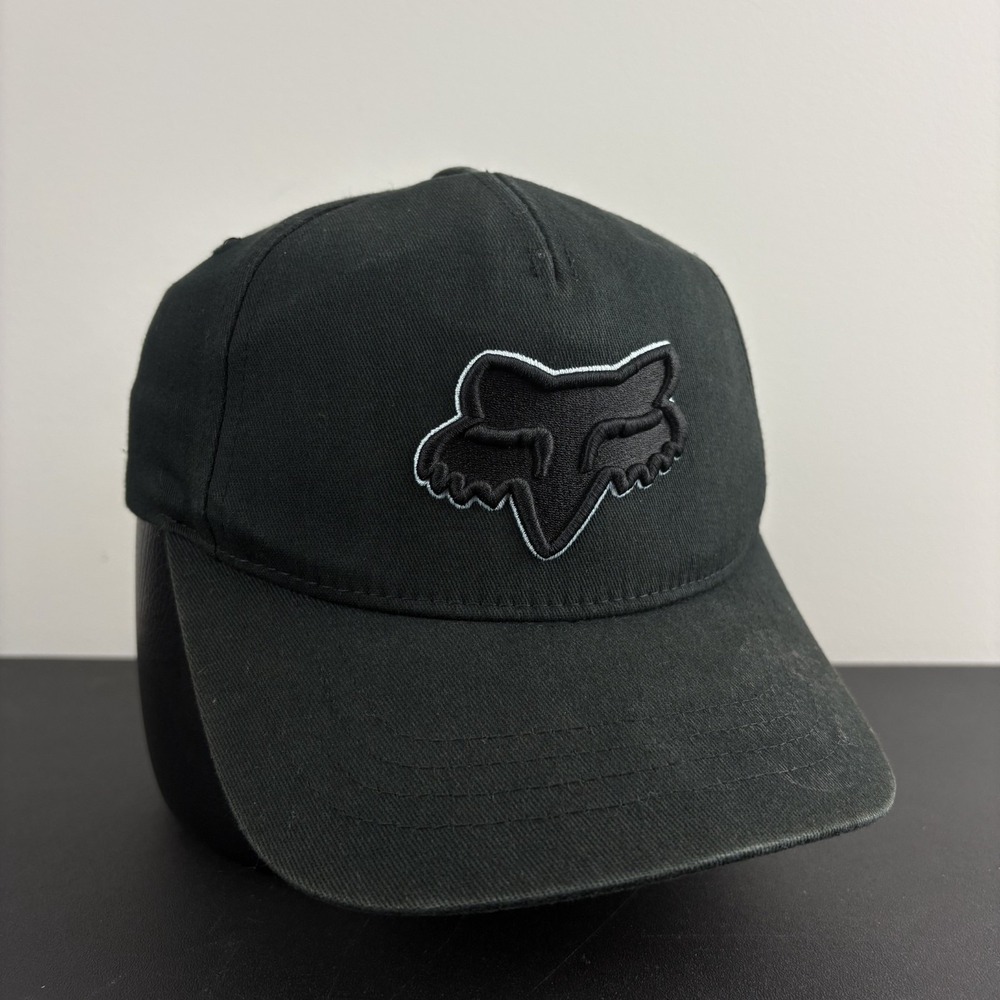Vintage Y2K Fox Racing Hat Black Dirt Bike BMX Flexfit Fitted Snapback Cap